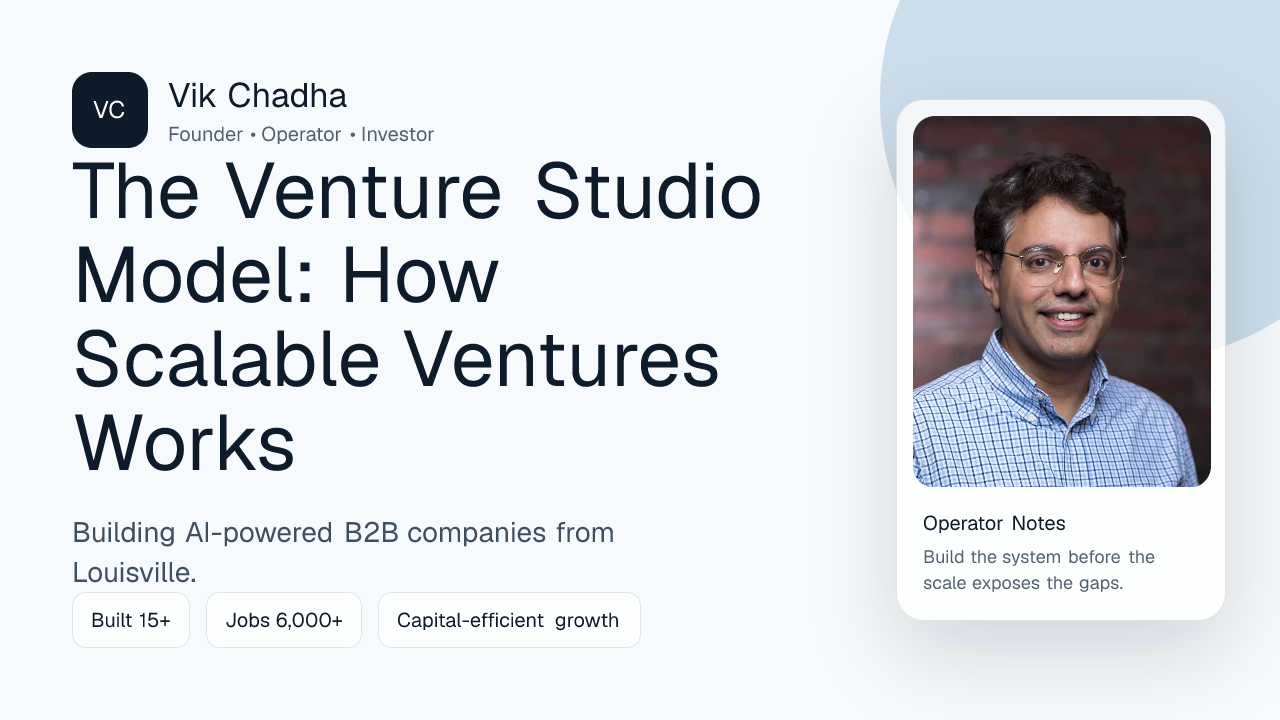 The Venture Studio Model: How Scalable Ventures Works | Vik Chadha